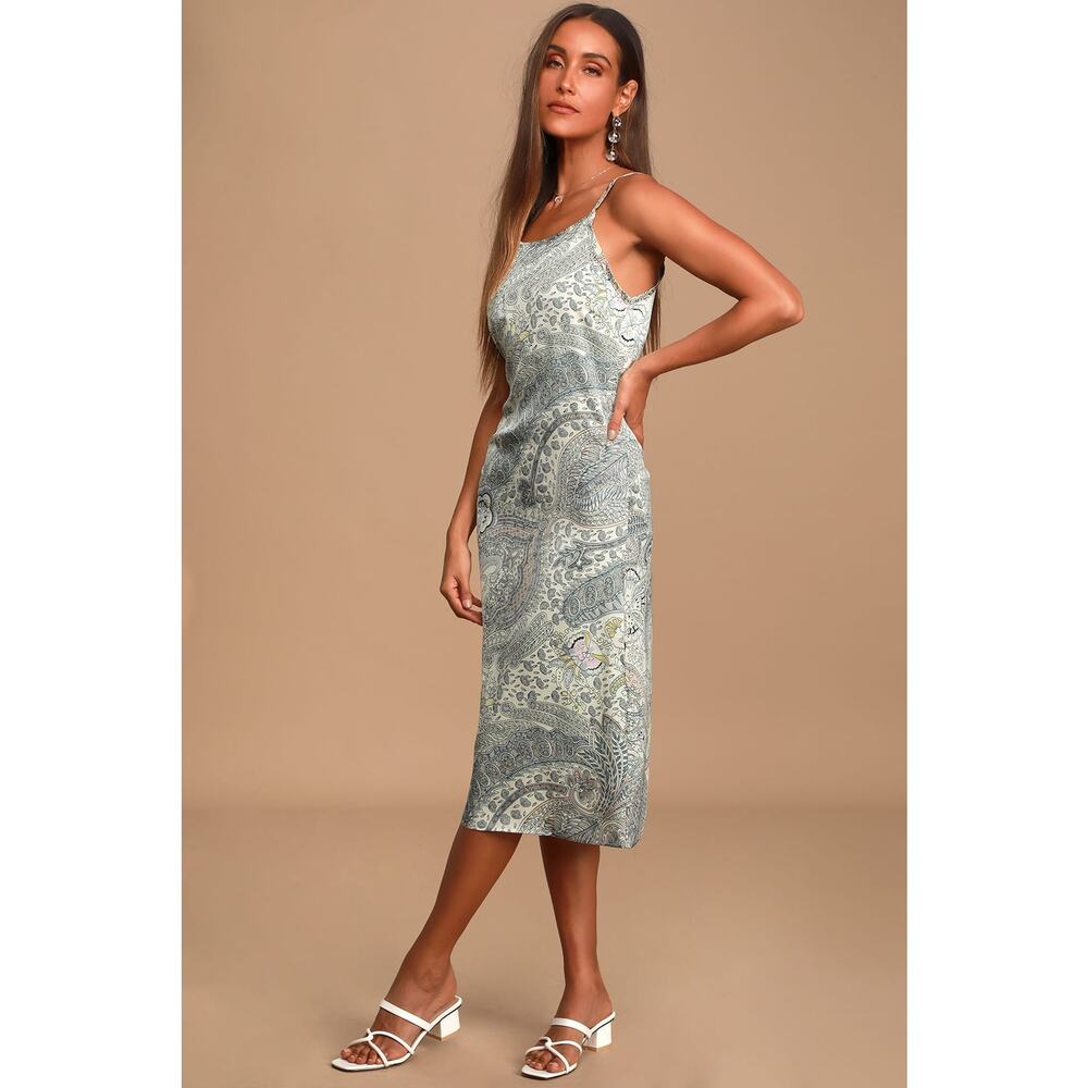 Bishop + Young Emerson Slip Dress Boheme Paisley Size Small New